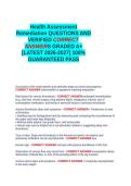 Health Assessment Remediation EXAM QUESTIONS AND VERIFIED CORRECT ANSWERS GRADED A&plus; -LATEST 2026-2027- 100- GUARANTEED PASS&period;docx&NewLine;&NewLine;