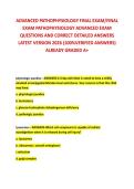 ADVANCED PATHOPHYSIOLOGY FINAL EXAM&sol;FINAL &NewLine;EXAM PATHOPHYSIOLOGY ADVANCED EXAM &NewLine;QUESTIONS AND CORRECT DETAILED ANSWERS &NewLine;LATEST VERSION 2026 &lpar;100&percnt;VERIFIED ANSWERS&rpar; &NewLine;ALREADY GRADED A&plus; 