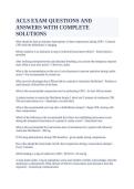 ACLS Exam Questions and Answers Study Guide with Complete Solutions and Detailed Explanations
