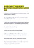 CHEMOTHERAPY EXAM REVIEW QUESTIONS WITH ACCURATE SOLUTIONS 2026&period;&NewLine;&NewLine;