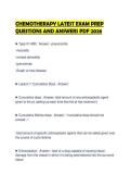 CHEMOTHERAPY LATEST EXAM PREP QUESTIONS AND ANSWERS PDF 2026&period;&NewLine;