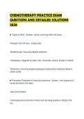 CHEMOTHERAPY PRACTICE EXAM QUESTIONS AND DETAILED SOLUTIONS 2026&period;&NewLine;&NewLine;
