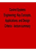 Control Systems Engineering Key Concepts Applications and Design Criteria Lecture Summary Control Systems Engineering Exam Prep Guide 2025&sol; 2026