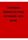 Control Systems Engineering Key Concepts and Components Lecture Summary Control Systems Engineering Exam Prep Guide 2025&sol; 2026