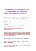 NAMS Menopause Certification Exam Questions and Answers Study Guide with Verified Practice Review