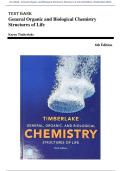 Test Bank - General&comma; Organic&comma; and Biological Chemistry&colon; Structures of Life 6th Edition &lpar; Karen C&period; Timberlake&comma; 2019&rpar; All Chapters 1-24&vert;&vert; Latest Edition 2025
