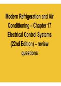 Modern Refrigeration and Air Conditioning Chapter 17 Electrical Control Systems Lecture Summary HVAC Exam Prep Guide 2025&sol; 2026