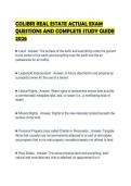 COLIBRI REAL ESTATE ACTUAL EXAM QUESTIONS AND COMPLETE STUDY GUIDE 2026&period;&NewLine;&NewLine;