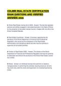 COLIBRI REAL ESTATE CERTIFICATION EXAM QUESTIONS AND VERIFIED ANSWERS 2026&period;&NewLine;&NewLine;