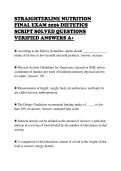 STRAIGHTERLINE NUTRITION &NewLine;FINAL EXAM 2026 DIETETICS &NewLine;SCRIPT SOLVED QUESTIONS &NewLine;VERIFIED ANSWERS A&plus; 