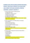 Florida Glass and Glazing Contractor Exam Questions and Answers Study Guide with Complete Solutions