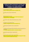 California Contractors License Law and Business Exam Study Guide Questions and Answers with Explanations