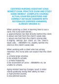 Certified Nursing Assistant CNA Practice Exam Questions and Answers Study Guide with Complete Review
