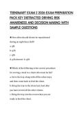 TEENSMART EXAM 2 2026 EXAM PREPARATION &NewLine;PACK KEY DISTRACTED DRIVING RISK &NewLine;AWARENESS AND DECISION MAKING WITH &NewLine;SAMPLE QUESTIONS 