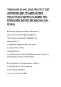 TEENSMART EXAM 2 2026 PRACTICE TEST &NewLine;QUESTIONS AND DETAILED HAZARD &NewLine;PERCEPTION SPEED MANAGEMENT AND &NewLine;RESPONSIBLE DRIVING BREAKDOWN FULL &NewLine;REVIEW