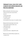 TEENSMART EXAM 2 2026 STUDY GUIDE &NewLine;COMPLETE SAFE DRIVING BEHAVIOR AND &NewLine;PRACTICE QUESTIONS