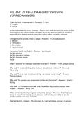 BYU ENT 101 FINAL EXAM QUESTIONS WITH VERIFIED ANSWERS