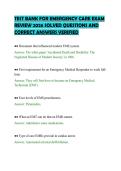 TEST BANK FOR EMERGENCY CARE EXAM &NewLine;REVIEW 2026 SOLVED QUESTIONS AND &NewLine;CORRECT ANSWERS VERIFIED