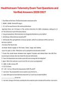 Healthstream Telemetry Exam Test Questions and Verified Answers 2026&sol;2027 