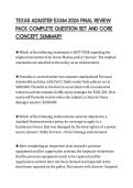 TEXAS ADJUSTER EXAM 2026 FINAL REVIEW &NewLine;PACK COMPLETE QUESTION SET AND CORE &NewLine;CONCEPT SUMMARY