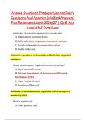 Arizona Insurance Producer License Exam &NewLine;Questions And Answers &lbrack;Verified Answers&rsqb; &NewLine;Plus Rationales Latest 2026&sol;27 &vert; Qs & Ans &NewLine;Instant Pdf Download