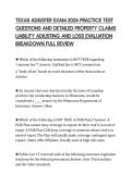 TEXAS ADJUSTER EXAM 2026 PRACTICE TEST &NewLine;QUESTIONS AND DETAILED PROPERTY CLAIMS &NewLine;LIABILITY ADJUSTING AND LOSS EVALUATION &NewLine;BREAKDOWN FULL REVIEW