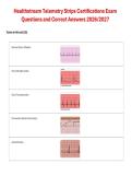 Healthstream Telemetry Strips Certifications Exam Questions and Correct Answers 2026&sol;2027