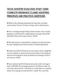 TEXAS ADJUSTER EXAM 2026 STUDY GUIDE &NewLine;COMPLETE INSURANCE CLAIMS ADJUSTING &NewLine;PRINCIPLES AND PRACTICE QUESTIONS 