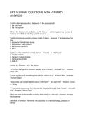 ENT 101 FINAL QUESTIONS WITH VERIFIED ANSWERS