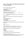 ENT 101 FINAL EXAM TONG MENG QUESTIONS WITH VERIFIED ANSWERS