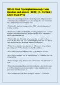 NR546 Final Psychopharmacology Exam&NewLine;Question and Answer &lpar;2026&rpar; &vert; A&plus; Verified &vert;&NewLine;Latest Exam Prep
