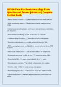 NR546 Final Psychopharmacology Exam&NewLine;Question and Answer &vert; Grade A&plus; &vert; Complete&NewLine;Verified Guide