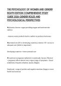 THE PSYCHOLOGY OF WOMEN AND GENDER &NewLine;EIGHTH EDITION COMPREHENSIVE STUDY &NewLine;GUIDE 2026 GENDER ROLES AND &NewLine;PSYCHOLOGICAL PERSPECTIVES