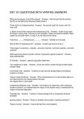ENT 101 QUESTIONS WITH VERIFIED ANSWERS
