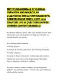 TIETZ FUNDAMENTALS OF CLINICAL &NewLine;CHEMISTRY AND MOLECULAR &NewLine;DIAGNOSTICS 8TH EDITION NADER RIFAI &NewLine;COMPREHENSIVE STUDY SHEET 2026 &NewLine;CHAPTERS 1 TO 49 QUESTIONS ANSWERS &NewLine;VERIFIED CONTENT GRADED A&plus; 