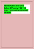 NSG3160 &sol; NSG 3160 Galen &NewLine;College Of Nursing -NSG 3160 &NewLine;Exam 1 Questions With Complete &NewLine;Solutions&period;