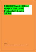 NURS 3632 University Of Texas -&NewLine;Arlington -Exam 2 N3632 &NewLine;Questions With Complete &NewLine;Solutions&period;