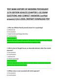 History of Modern Psychology &lpar;11th Edition&rpar; by Schultz&colon; Practice Exam Guide &lpar;Original Questions & Answers&rpar;