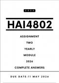 HAI4802 Assignment 2 Answers - Yearly Module &comma; 2026 &vert; Due Date 11 May 2026