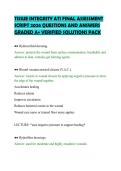 TISSUE INTEGRITY ATI FINAL ASSESSMENT &NewLine;SCRIPT 2026 QUESTIONS AND ANSWERS &NewLine;GRADED A&plus; VERIFIED SOLUTIONS PACK 