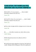 TLSAE ACTUAL TEST PAPER 2026 FULL &NewLine;QUESTIONS AND SOLUTIONS VERIFIED A&plus; 
