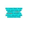 ITLS written FINAL Review EXAM QUESTIONS AND VERIFIED CORRECT ANSWERS GRADED A&plus; -LATEST 2026-2027- 100- GUARANTEED PASS&period;docx&NewLine;&NewLine;