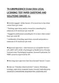TN JURISPRUDENCE EXAM 2026 LEGAL &NewLine;LICENSING TEST PAPER QUESTIONS AND &NewLine;SOLUTIONS GRADED A&plus;