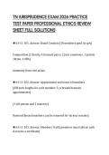 TN JURISPRUDENCE EXAM 2026 PRACTICE &NewLine;TEST PAPER PROFESSIONAL ETHICS REVIEW &NewLine;SHEET FULL SOLUTIONS 