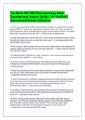 Test Bank RN HESI Pharmacology Exam&NewLine;Question and Answer &lpar;2026&rpar; &vert; A&plus; Verified &vert;&NewLine;Guaranteed Results Collection