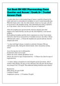 Test Bank RN HESI Pharmacology Exam&NewLine;Question and Answer &vert; Grade A&plus; &vert; Trusted&NewLine;Answers Pack