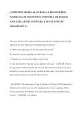 CERTIFIED MEDICAL-SURGICAL REGISTERED NURSE EXAM QUESTIONS AND WELL DETAILED AND EXPLAINED ANSWERS&period; LATEST UPDATE 2026&period;GRADE A&plus;