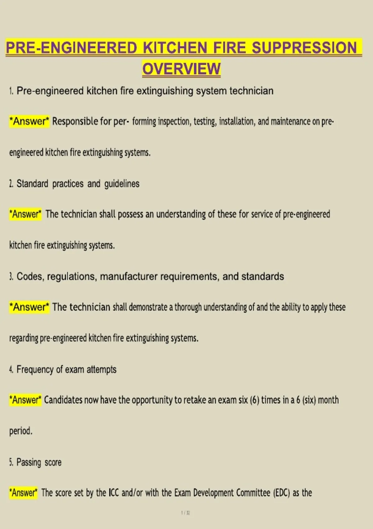 Pre Engineered Kitchen Report.pdf Pre-Engineered Kitchen Fire Suppression Systems Overview COMPLETE ...