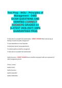 Test Prep - WGU - Principles of Management - D483 EXAM QUESTIONS AND VERIFIED CORRECT ANSWERS GRADED A&plus; -LATEST 2026-2027- 100- GUARANTEED PASS&period;docx&NewLine;&NewLine;