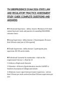 TN JURISPRUDENCE EXAM 2026 STATE LAW &NewLine;AND REGULATORY PRACTICE ASSESSMENT &NewLine;STUDY GUIDE COMPLETE QUESTIONS AND &NewLine;ANSWERS